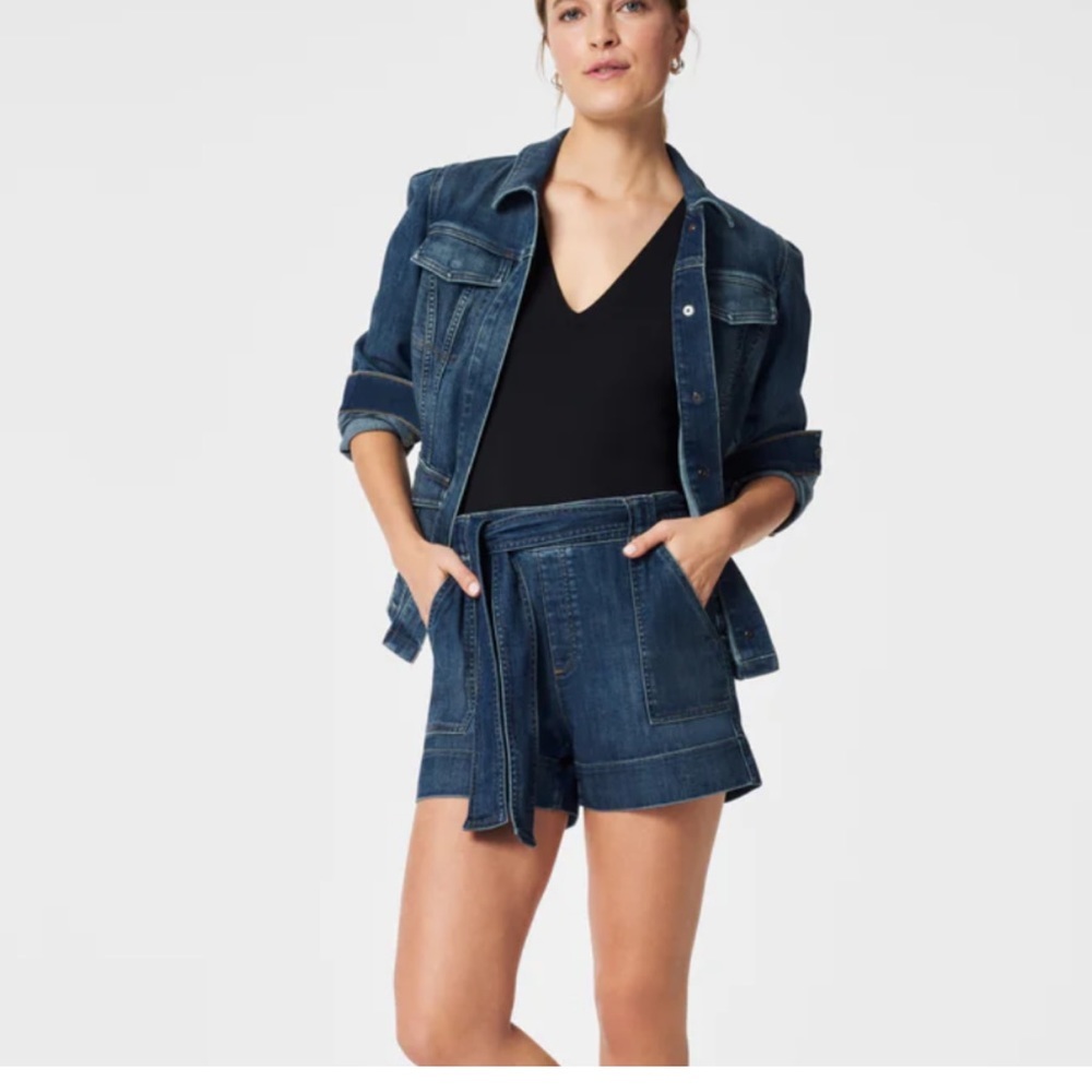 SPANX Tie-Waist‎ Summer Denim Shorts